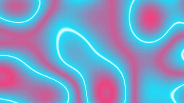 Blue and pink abstract moving gradient animation for design and visual effects. Bright pink and blue backround with flowing round shapes. Futuristic neon background with fluid animation