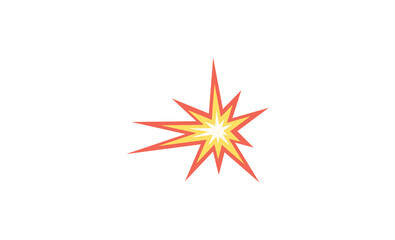 The isolated vector cartoon-styled red, yellow fiery burst collision star emoji icon © orkhan