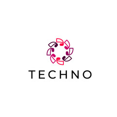 tech logo abstract flat modern