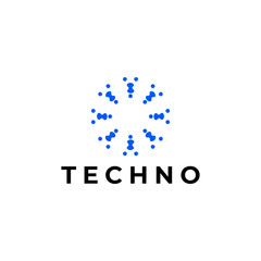 tech logo abstract flat modern