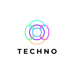 tech logo abstract flat modern