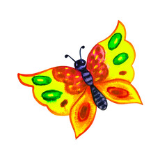 butterfly art watercolor colorful, yellow