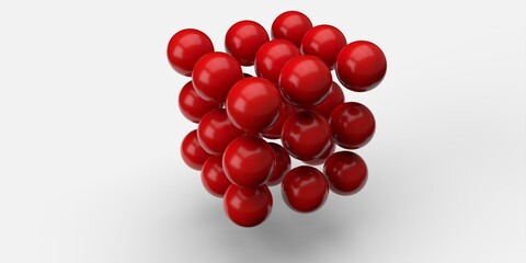Background of balls. Geometric structure. 3D visualization