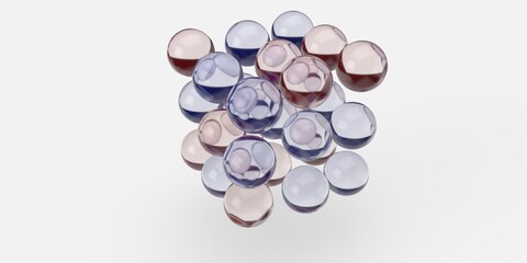 Background of balls. Geometric structure. 3D visualization