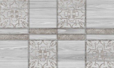 seamless patterned gray wood mosaic background