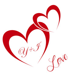 Y, I letter initial beauty heart shape logo design ,wedding fashion,hand writing logo of initial signature, KA creative letter logo design,