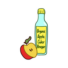 Organic apple cider vinegar sticker, label design