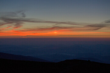 sunrise over the mountains, Babia Hora, Orava, Slovakia, Europe
