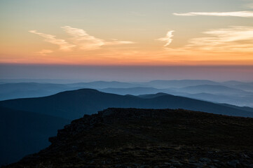 Fototapeta na wymiar sunrise over the mountains, Babia Hora, Orava, Slovakia, Europe