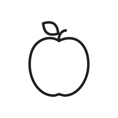 Vector linear icon with an apple