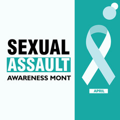 Vector illustration on the theme of Sexual Assault Awareness and prevention month of April