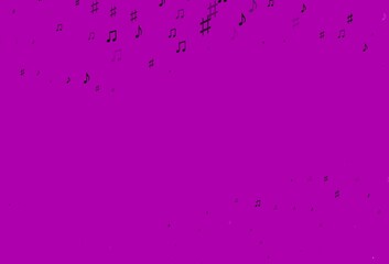 Light Purple vector pattern with music elements.