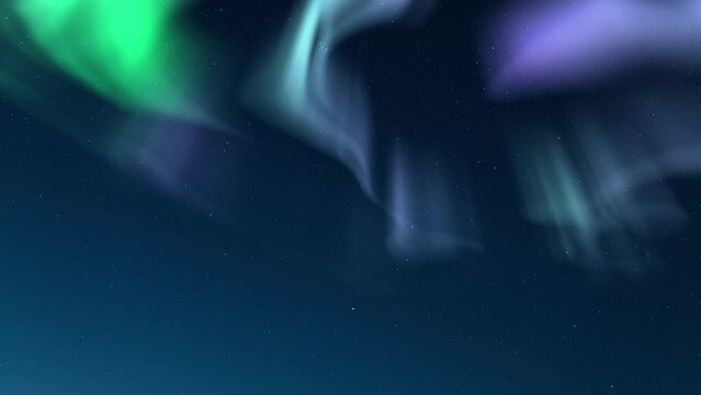 Aurora Borealis Purple and Green Loop Starry Sky Winter Northern Lights