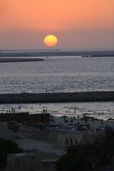 Beautiful sunset on sharjah beach