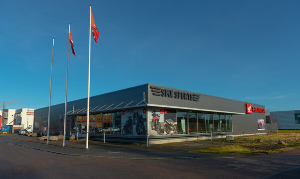 G&ouml;teborg, Sweden - January 25 2022: Exterior of Honda motorcycle dealership SMX Sports.