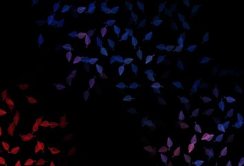 Dark Blue, Red vector doodle template.