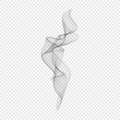 Smoke png. Black isolated cigarette vapor. Steam transparent effect. Vapour on white background. Vector eps illustration