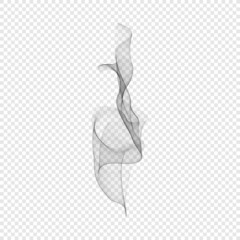 Smoke png. Black isolated cigarette vapor. Steam transparent effect. Vapour on white background. Vector fume eps illustration