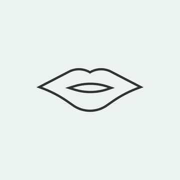 Lips vector icon illustration sign