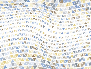 Gradation triangles halftone background. Triangular elements transition cover background.