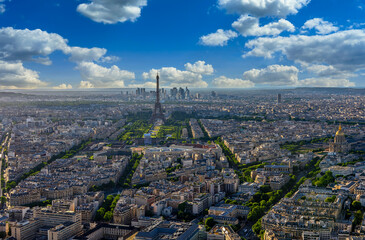 Skyline of Paris with Eiffel Tower in Paris, France. Eiffel Tower is one of the most iconic landmarks of Paris