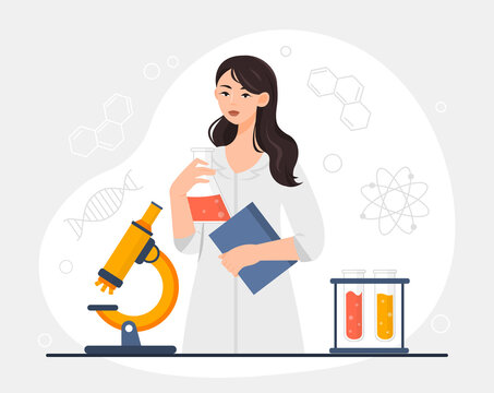 Scientist woman in lab coat