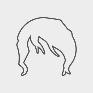 recommend clip art: Wig vector icon illustration sign