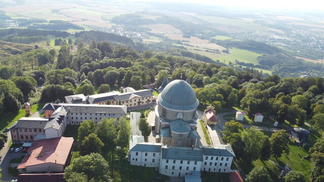 The famous pilgrimage church of Virgin Mary on the hill of Saint Hostyn in Moravia Svat&yacute; Host&yacute;n poutn&iacute; m&iacute;sto Czech republic