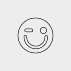 Winking vector icon illustration sign