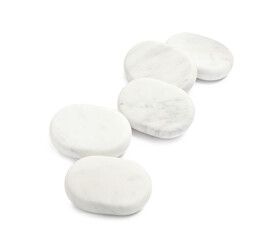 Group of marble stones on white background