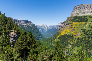 Views of the Ordesa valley Aragon.