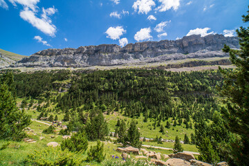 Fototapeta na wymiar Views of the stands of Soasoin Ordesa and Monte Perdido National park.