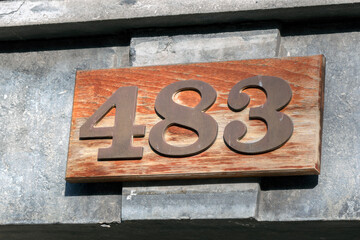 Close Up House Number 483 At Amsterdam The Netherlands 8-2-2022