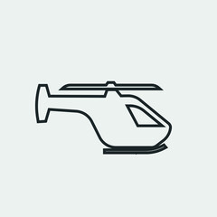 Helicopter vector icon illustration sign