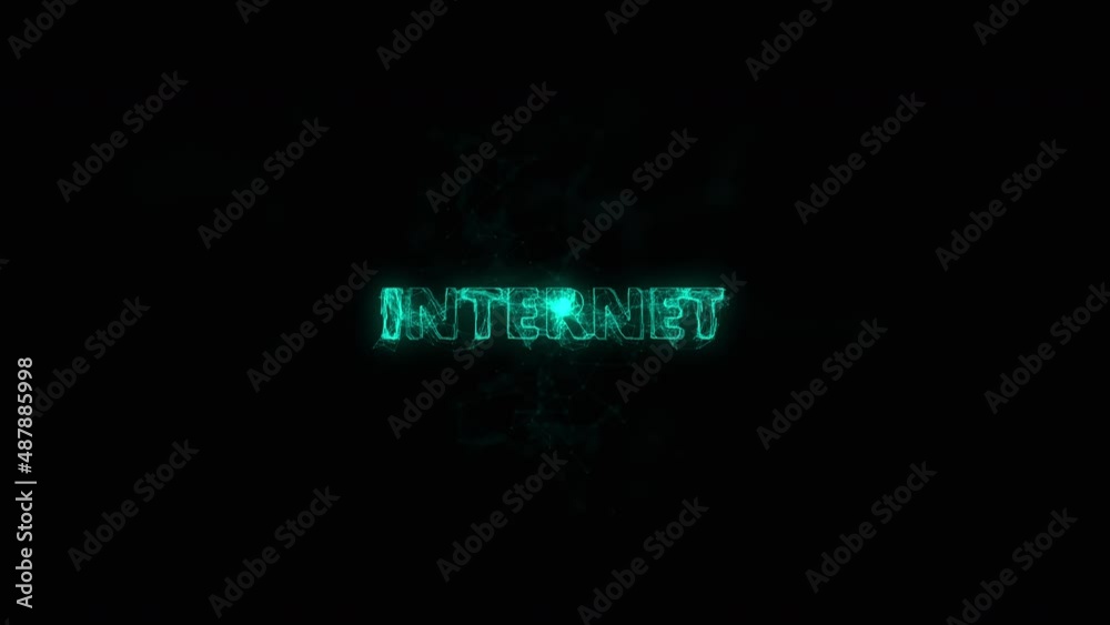 Aufkleber Internet title with plexus effect. Connected lines with dots. Lines title plexus