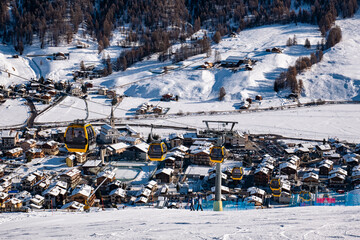 Ski slopes of Livigno in winter season
