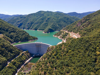 Aerial view of Tsankov kamak Reservoir, Bulgaria