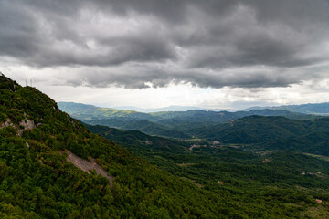 Fototapeta premium Landscape of mountain countryside in province of Rome
