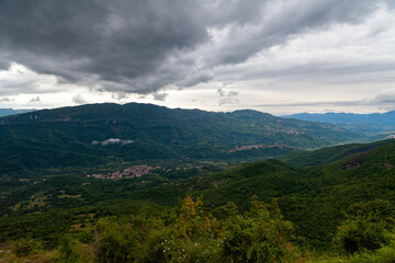 Fototapeta premium Landscape of mountain countryside in province of Rome