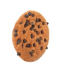 Delicious chocolate chip cookie isolated on white