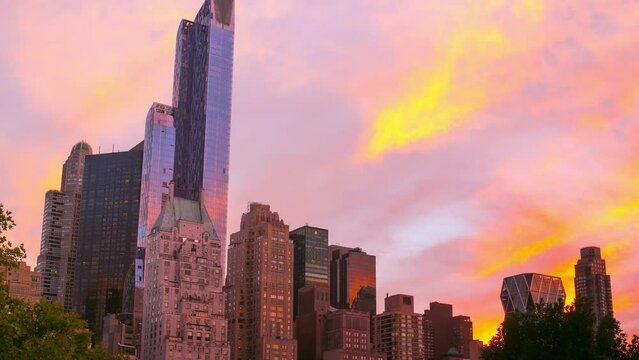 summer sunset in central park 4k timelapse from new york city