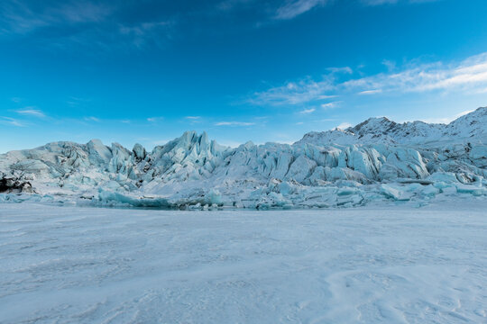 Ice formations, seracs, on the Matanuska Glacier in Alaska