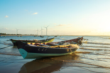 Barcos na praia do Piauí