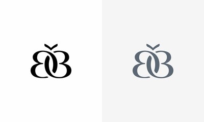 Butterfly logo. Initials BB, BB logo design. Initial Letter Logo. - obrazy, fototapety, plakaty