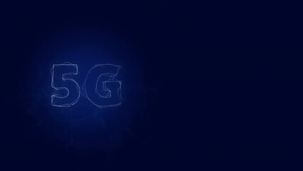 5G title with plexus effect. Connected lines with dots. Lines title plexus - Powered by Adobe