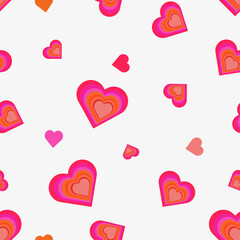 Romantic pattern with hearts. Seamless vector background for packaging, advertising, banner, textile.
