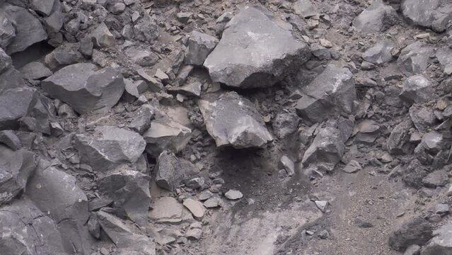 open pit volcanic rock extraction
