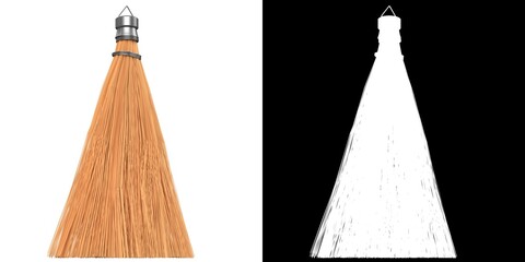 3D rendering illustration of a whisk broom