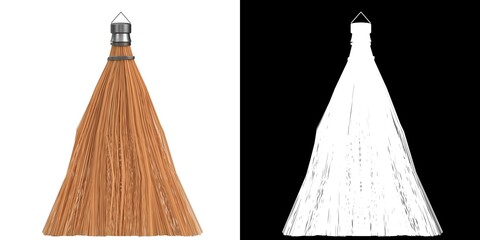 3D rendering illustration of a whisk broom