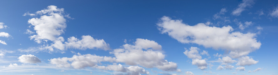 Panoramic Blue Sky with White Clouds for Sky Swaps and Backdrops